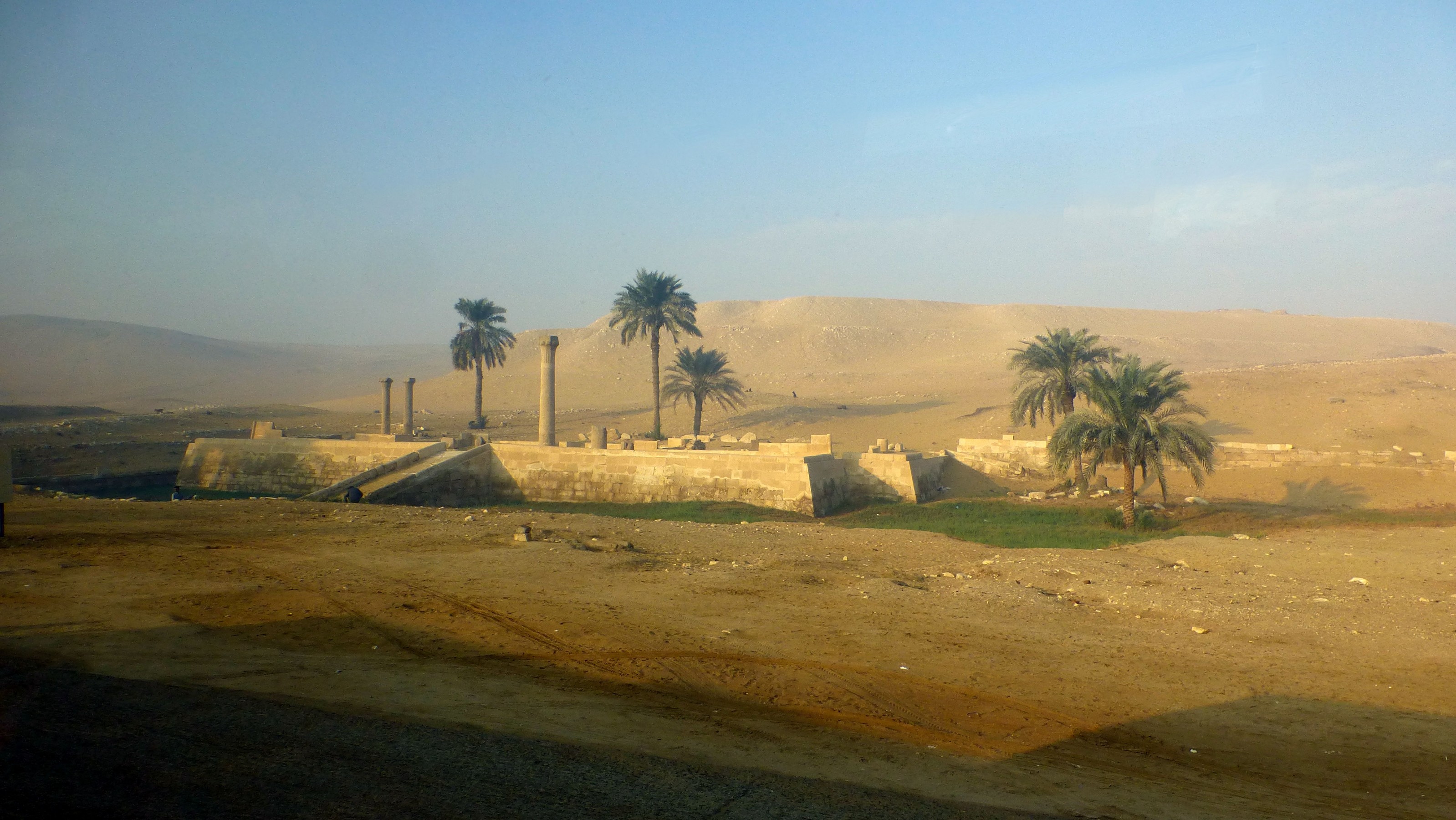 As we enter Saqqara, we passed these unknown ruins in the remaining morning mist.