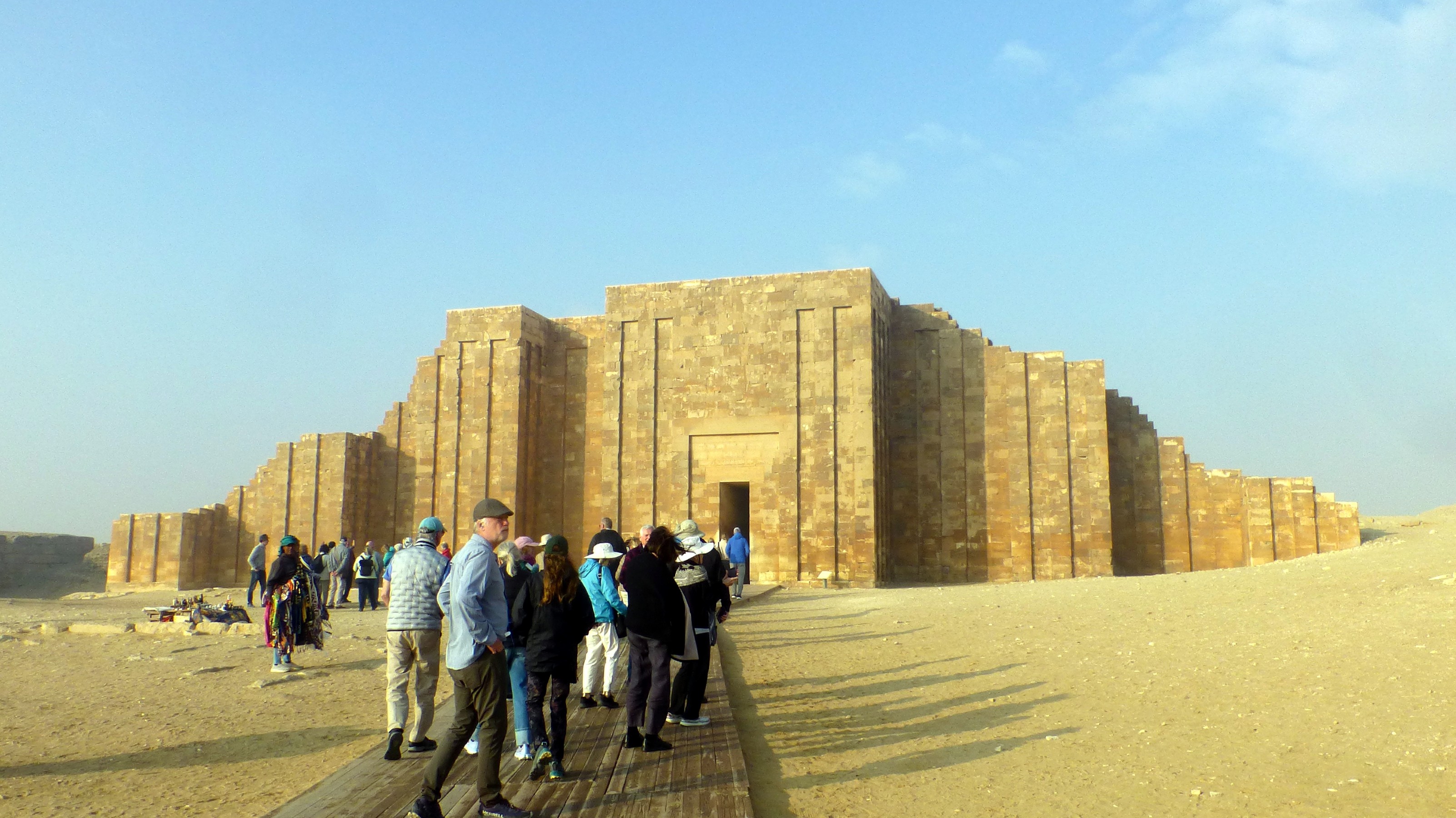 We enter the 34 foot high walled enclosure of the pyramid.