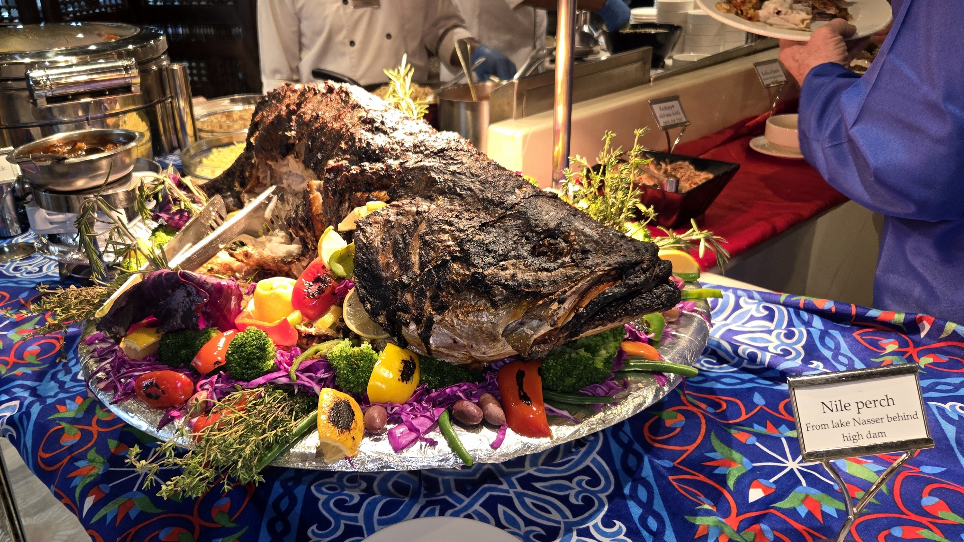One day on the buffet they served what was labelled as <q>Nile Perch</q>. If this was a perch, I wonder what the catfish might look like.