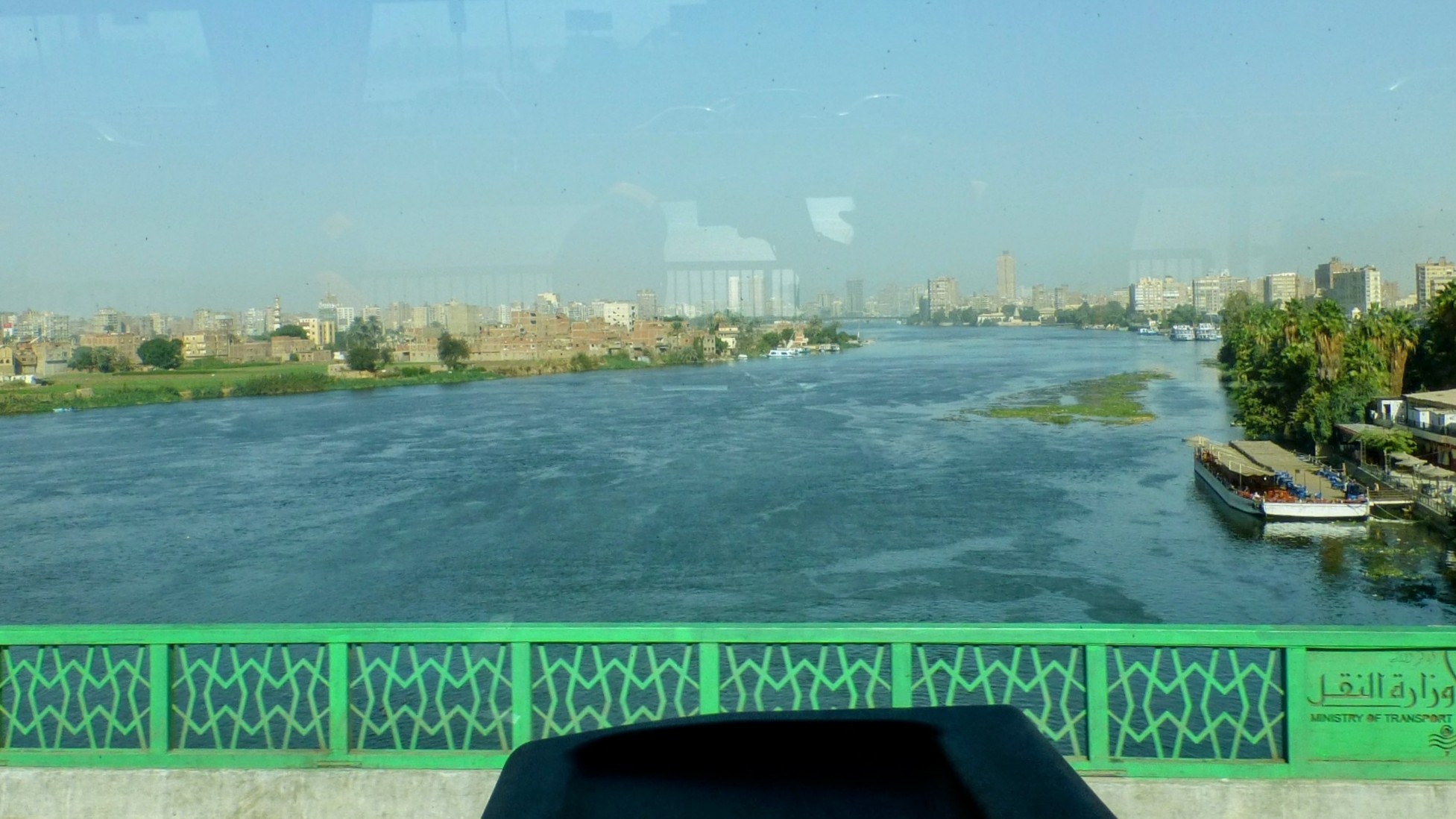 Here we are crossing the Nile River to get to the west bank and Giza.