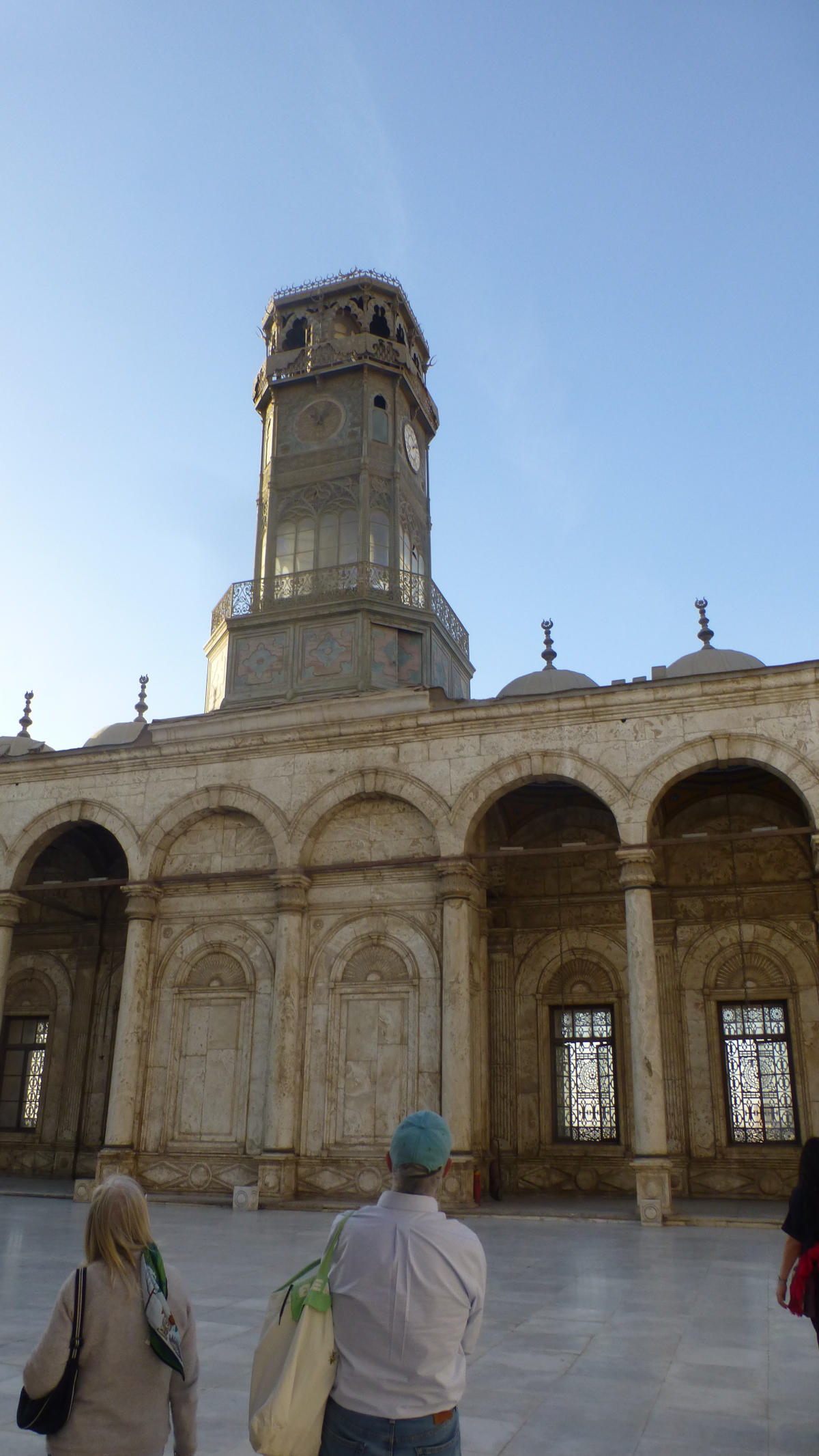 The clock at the Citadel of Salah al-Din is a 19th-century French clock tower that was given to Muhammad Ali Pasha in 1845 by King Louis Philippe of France in exchange for the Luxor Obelisk. (I believe that King Louis got the better of the deal.)