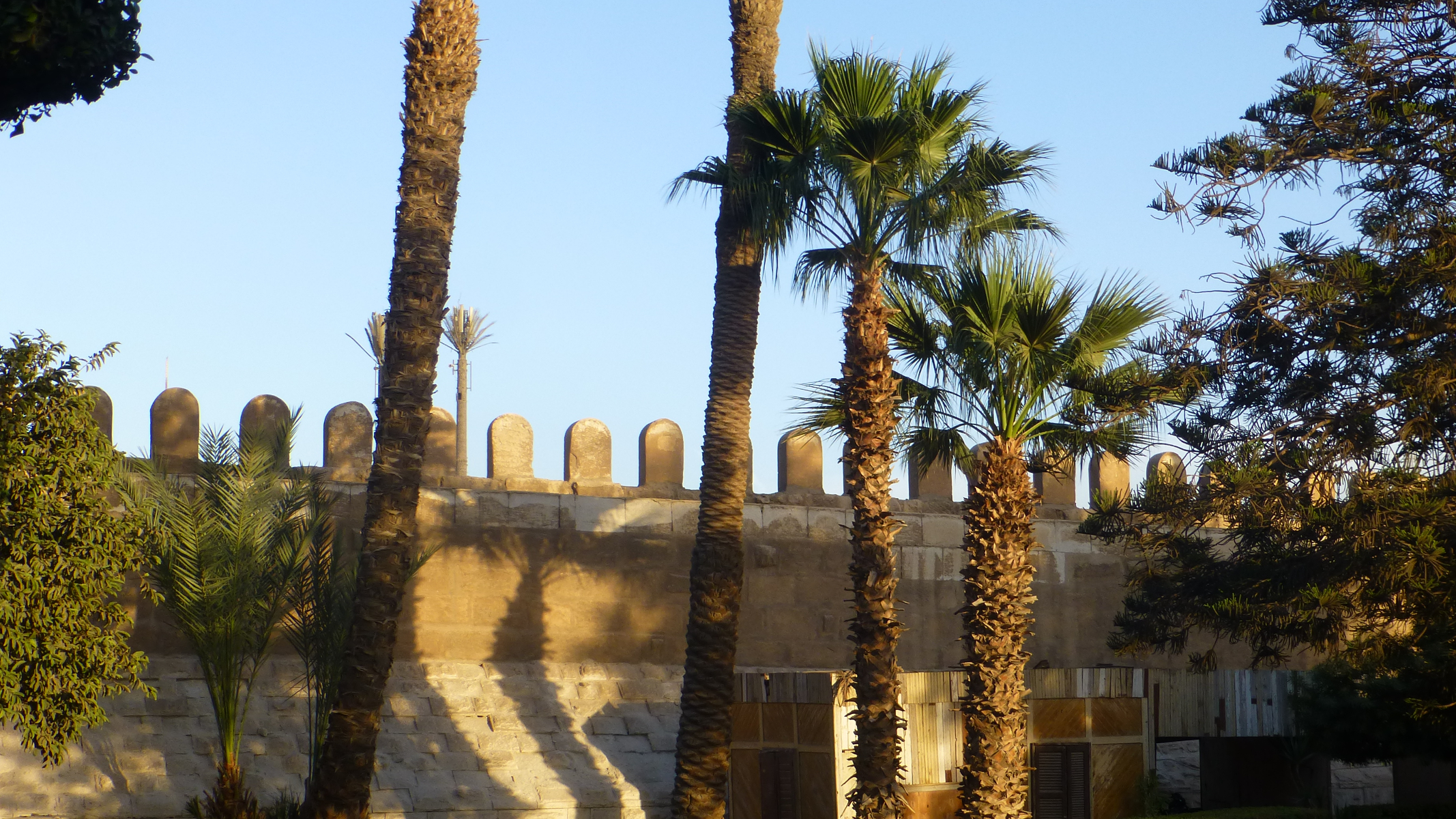 A section of the crenelated walls.