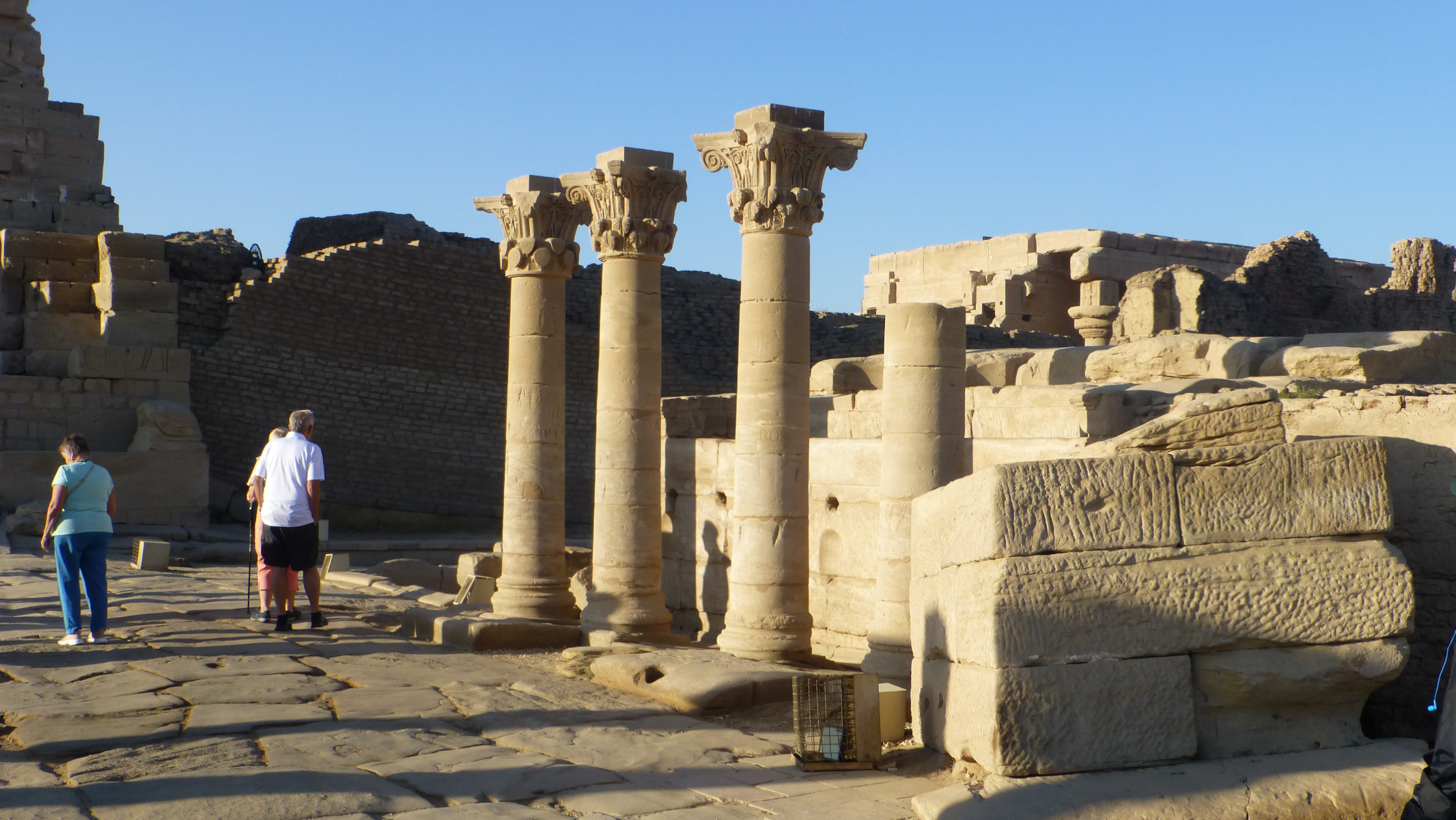 Roman columns flank the Trajan Gate.
