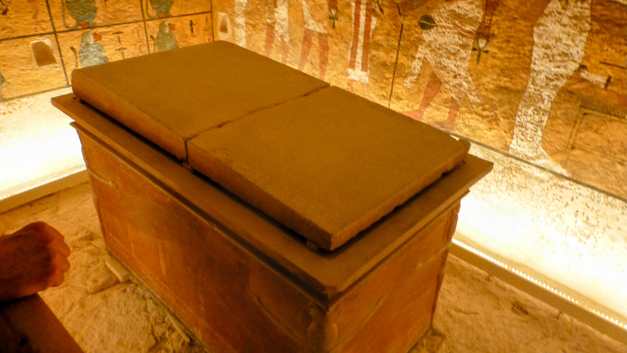 The sarcophagus of Tutankhamun.