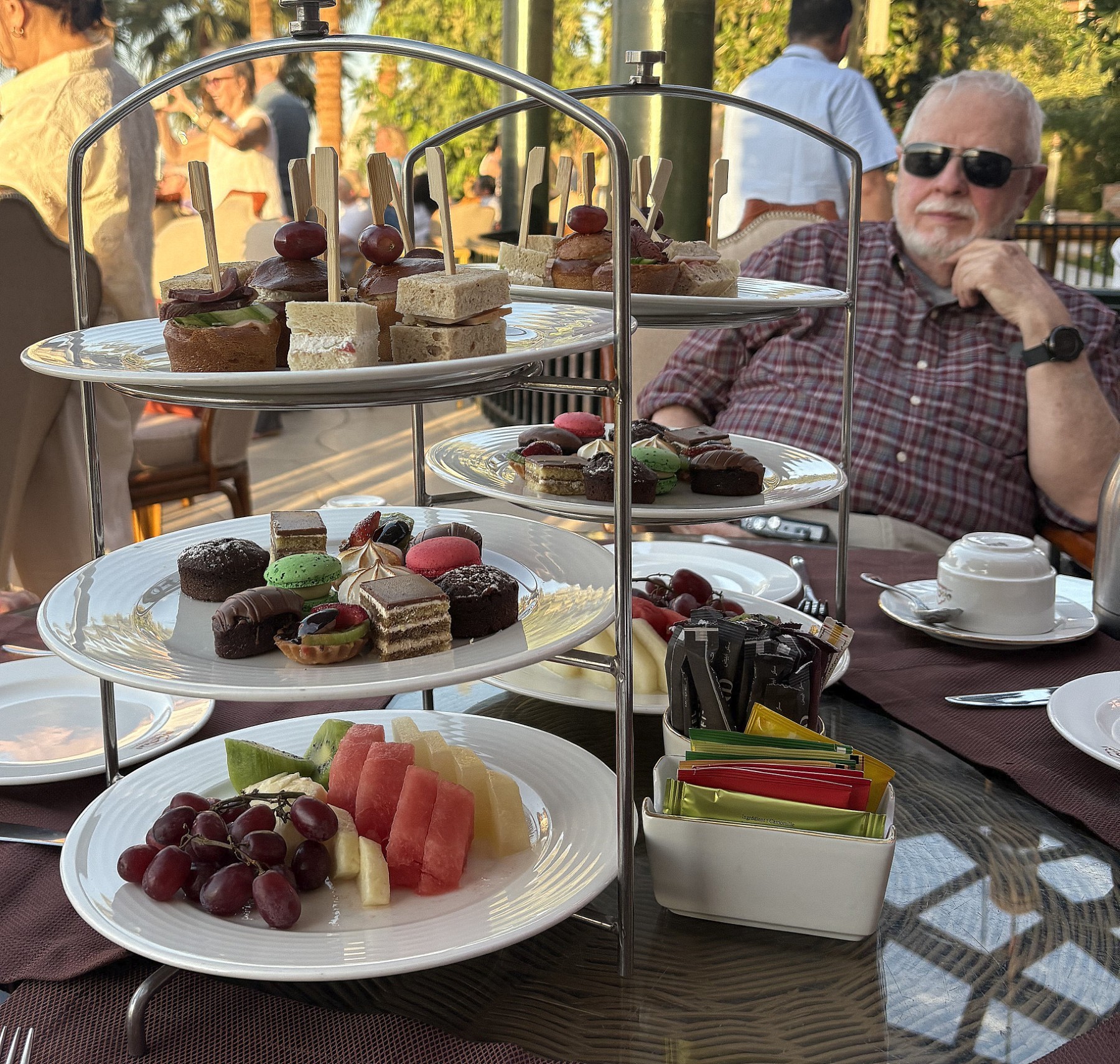 Yours truly looking quite satisfied at the high tea.