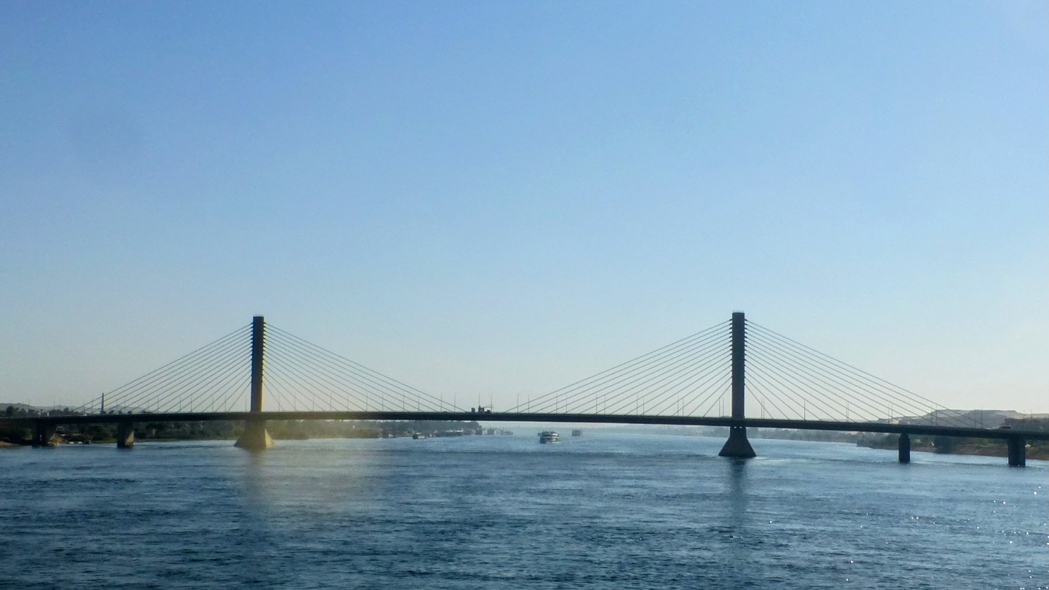 Cruising down the Nile we came to the Aswan Cable Stay Bridge.