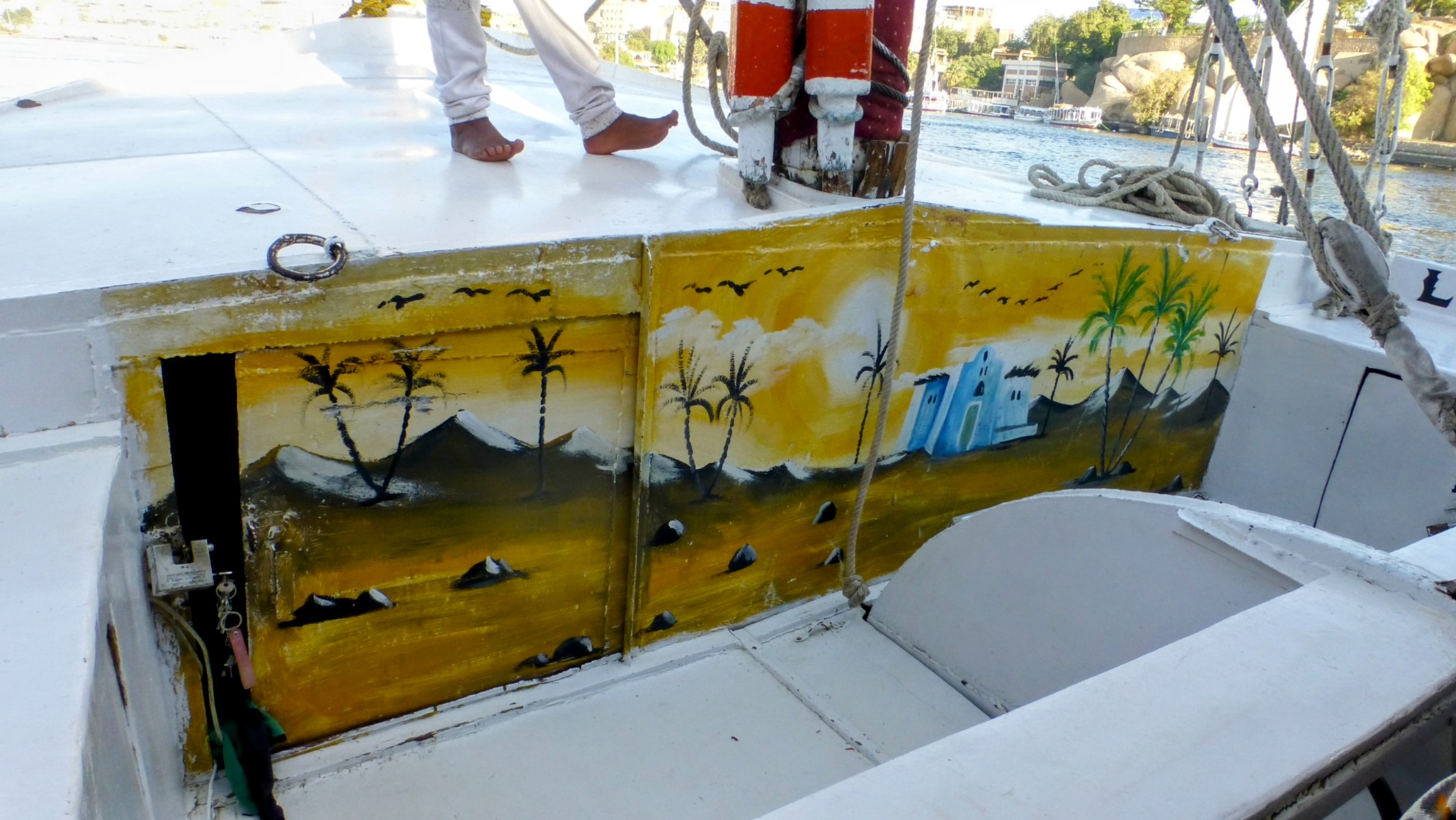 Aboard our felucca, this was painted on the fore of the boat.
