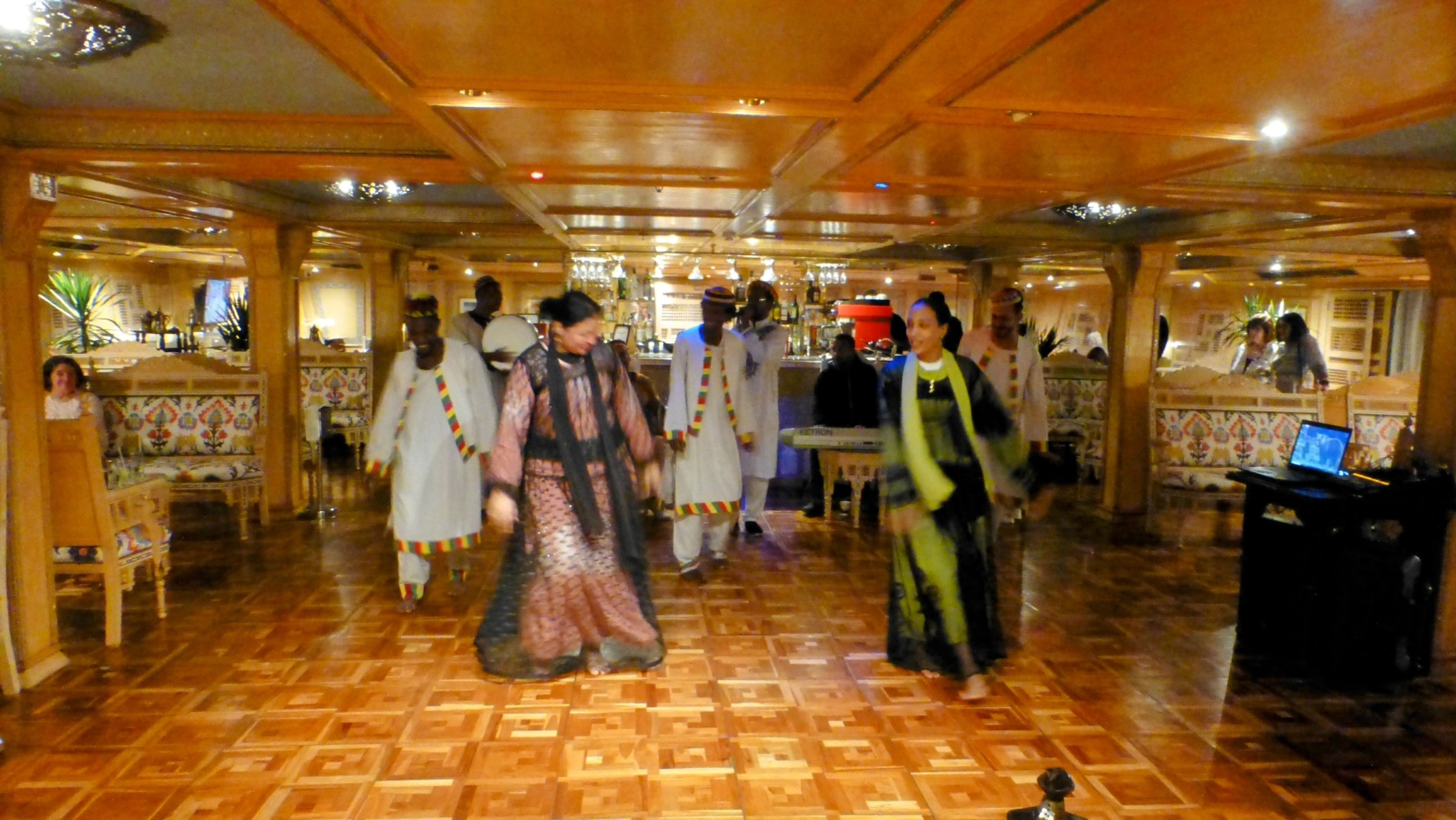 Our day was completed with a troupe of Nubian dancers. Nubians, once an independent people, were absorbed by the ancient pharaohs. The reason can be found in the Egyptian word for gold which was nbw (pronounced nebu). Nubia is also the root of the word nubile.