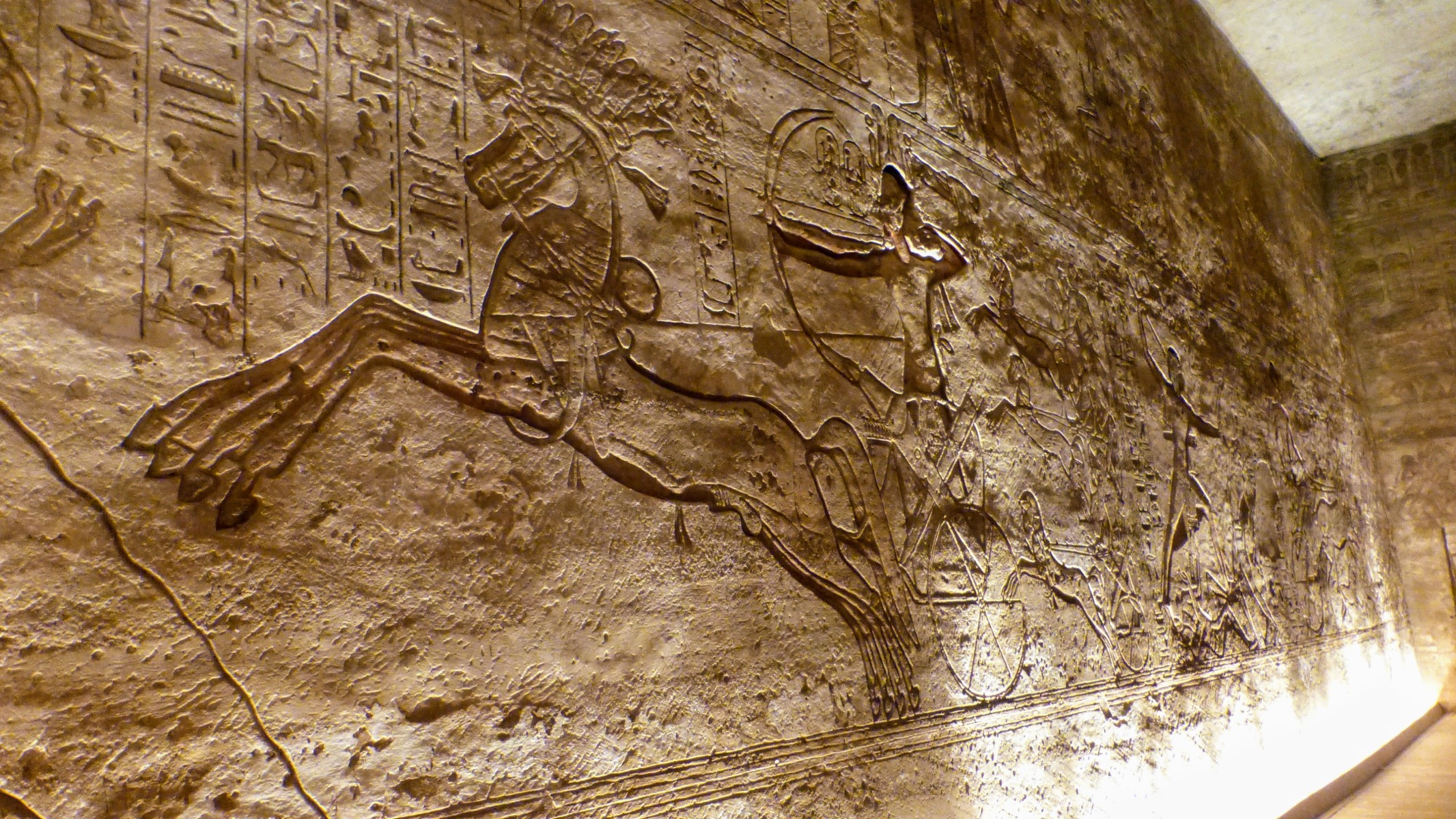 Ramses II killing his enemies with his bow and arrow,