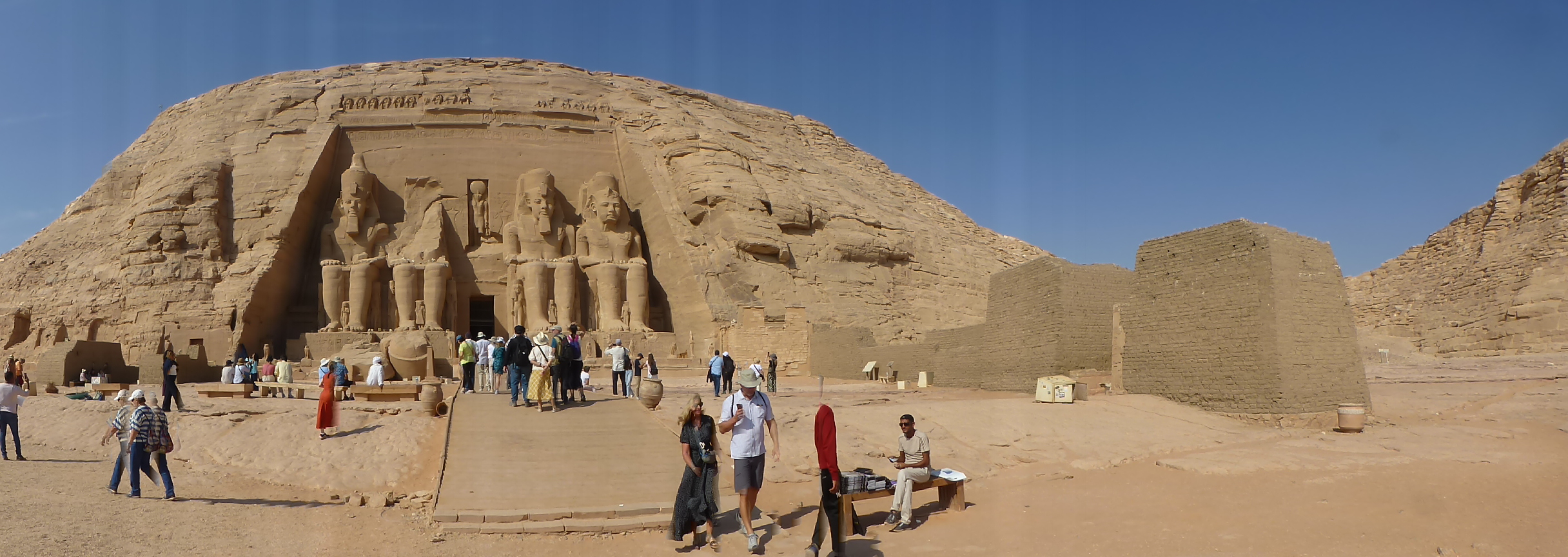 A panoramic view of Abu Simbel.