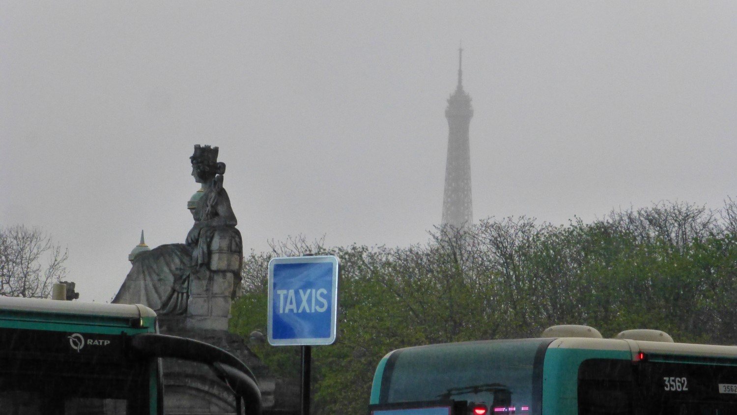 The Eiffel Tower in the mist