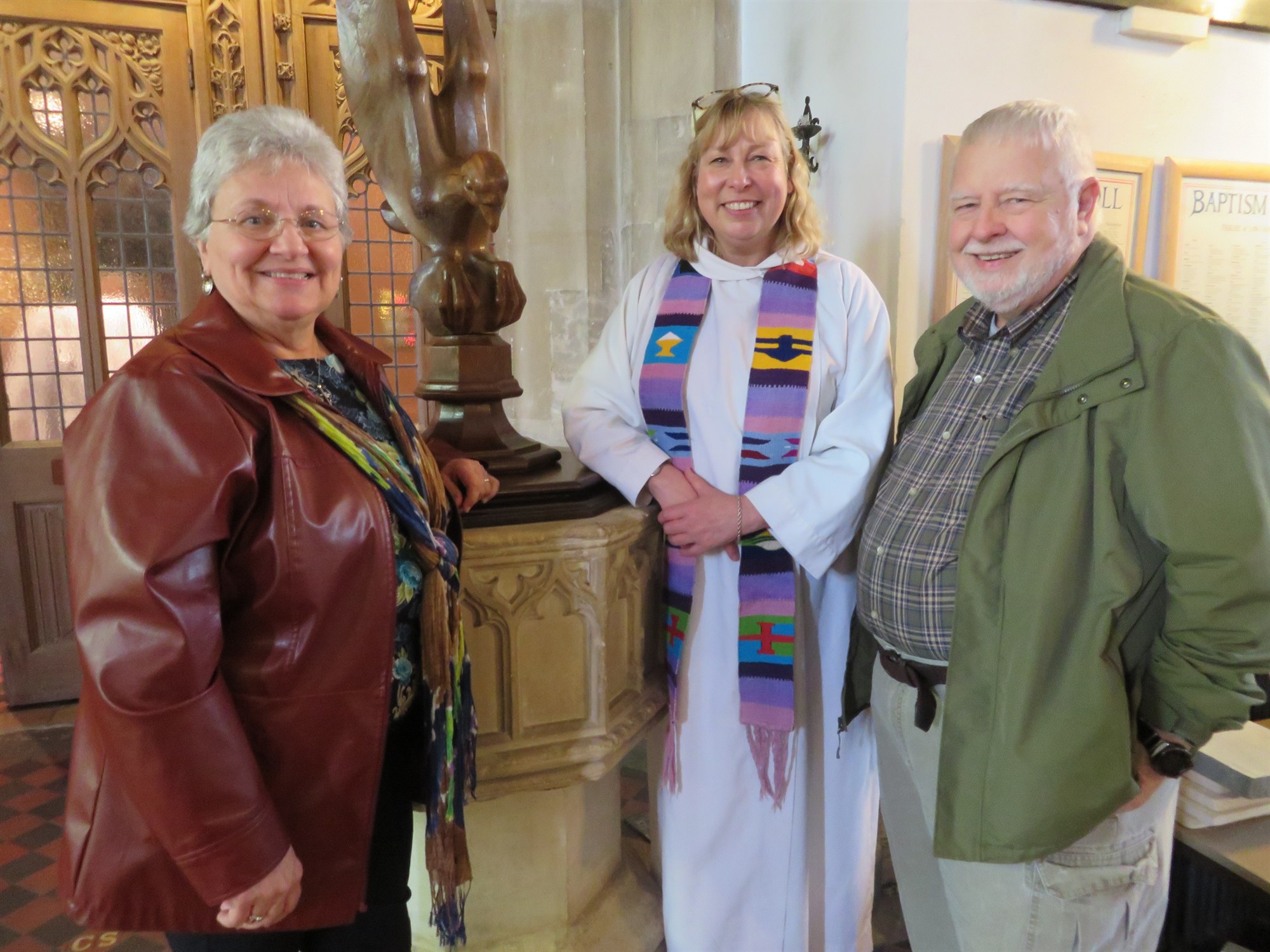 Cissy and yours truly with the Vicar, Reverend Ann Sargent