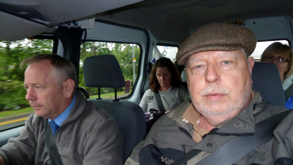 Amy, Linda and me, taxiing to the Hotel