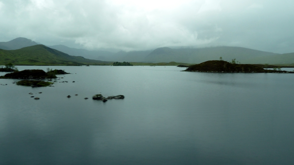Traveling north along the bleak Rannoch Moor