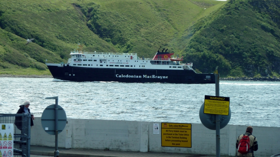 Alex checking out our ride to Harris & Lewis