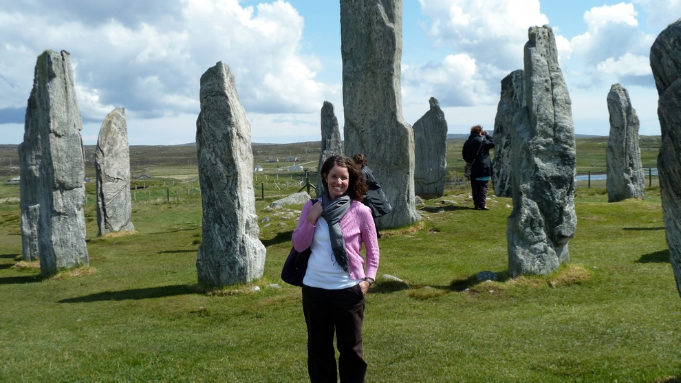 Amy at the Calanais Standing Stones