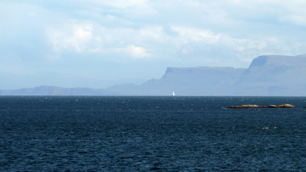 Looking east from Willie Fulton’s across the Minch to Skye