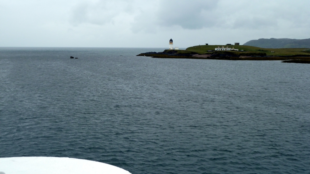 The Arnish Light from the deck of the Isle of Lewis