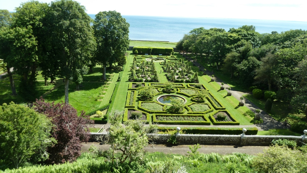 The Dunrobin Gardens from the Ramparts of the Castle