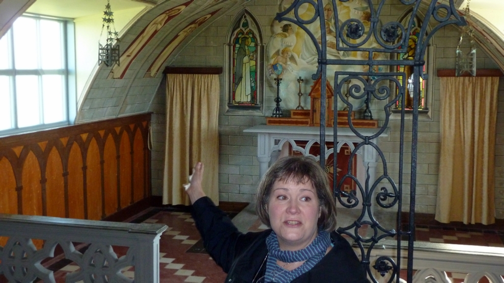 Our guide, Claire Burger, describes the Alter of the Italian Chapel