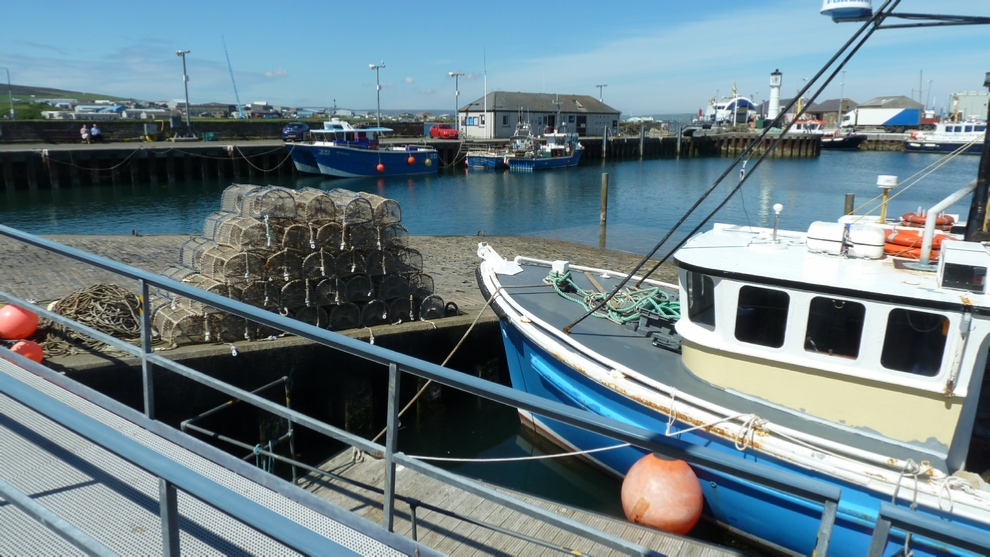 The Kirkwall Pier across from our hotel