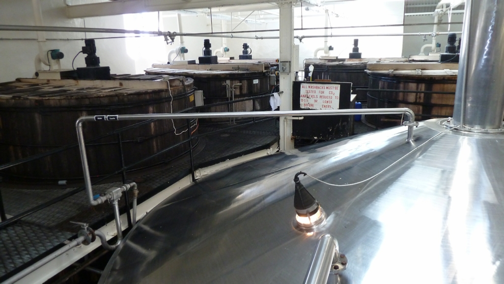 The “Wort” fermenting in the “WashBack”