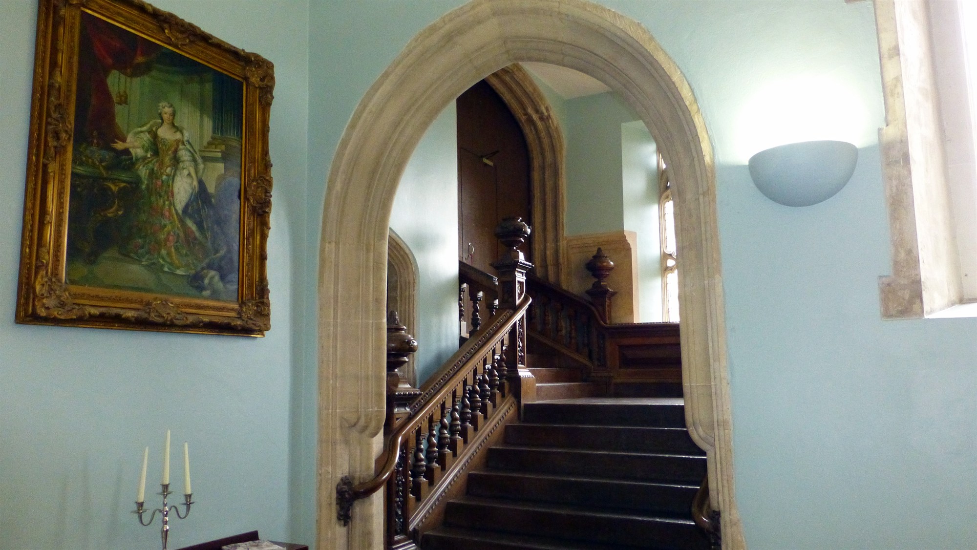 The forbidden Grand Staircase with its magnificent balustrade and newel posts.