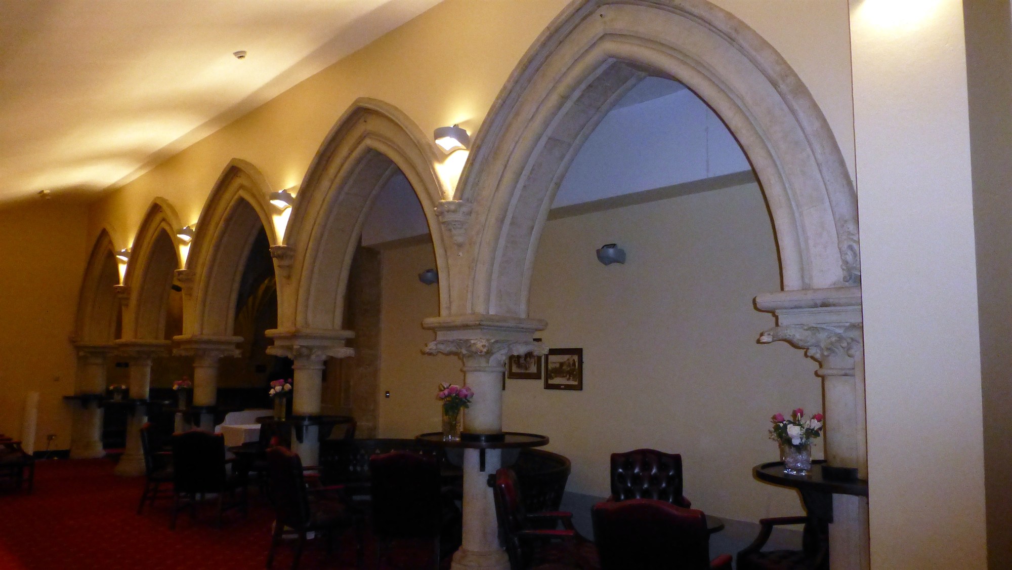 The Winter Garden with its wonderful Gothic Arches. The area to the left of  the arches would have been open to the sky.