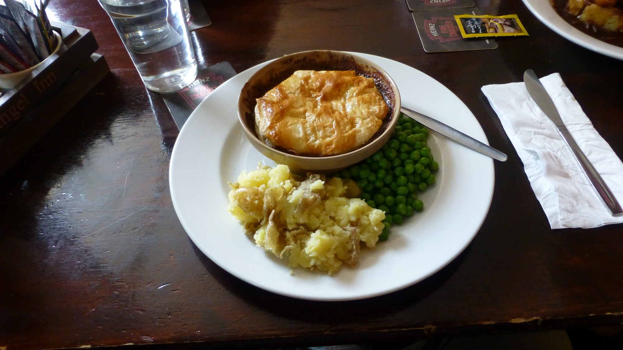 My plate of beef, mushroom and stilton pie