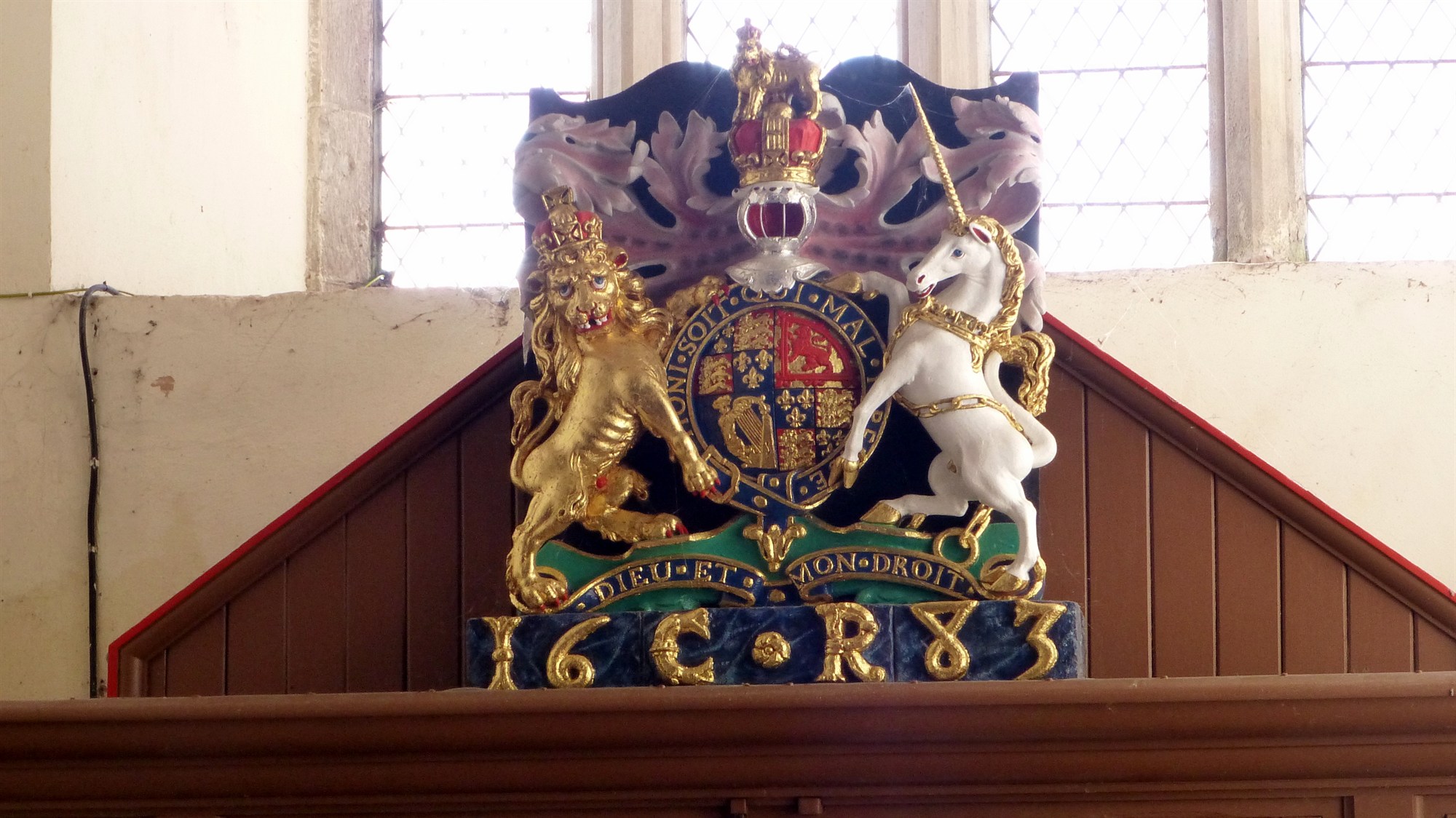 Royal Coat of Arms for King Charles II dated 1683