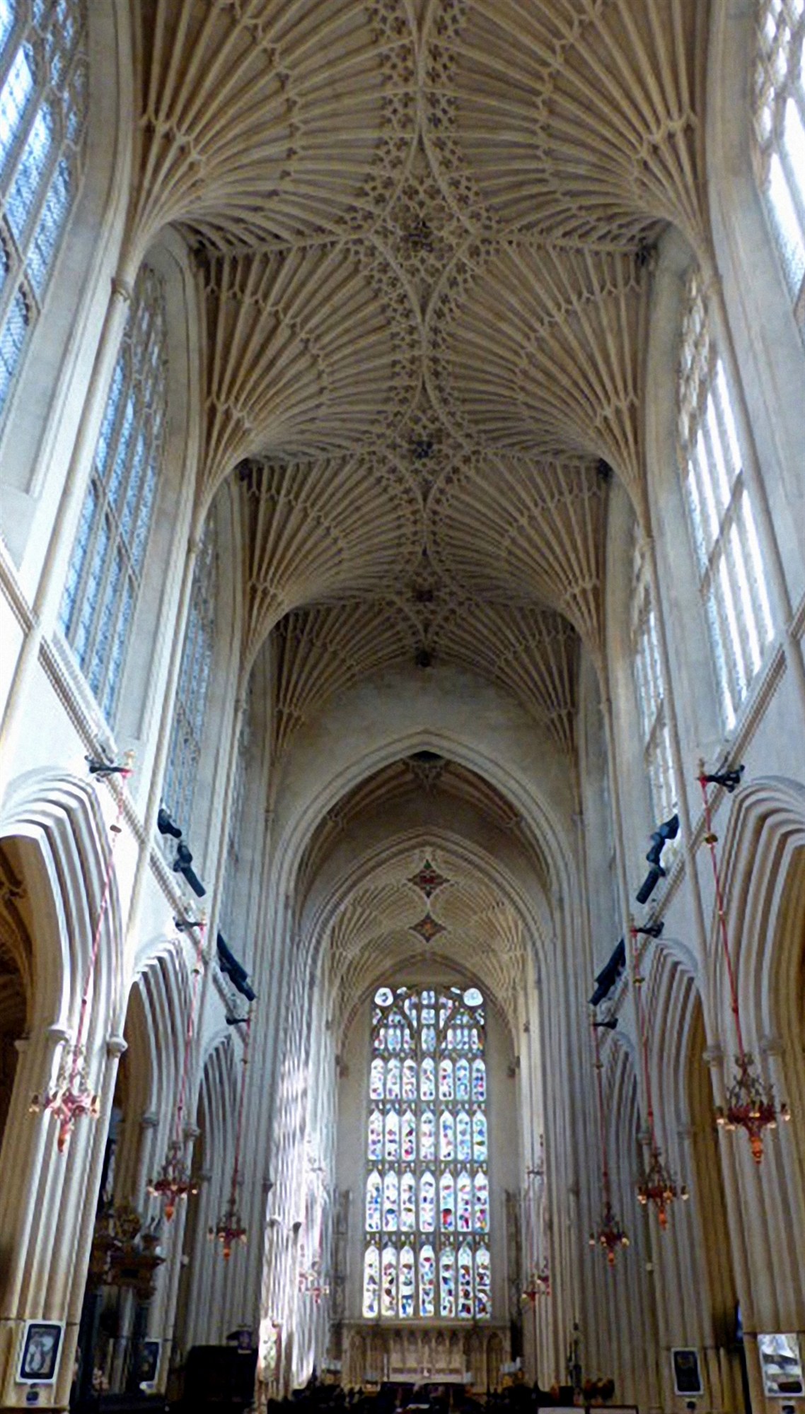 The beautiful fluted ceiling above the Nave