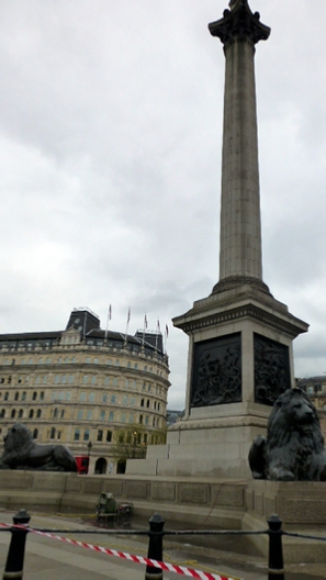 Memorial to Admiral Lord Nelson. Unfortunately I chopped off the Admiral
