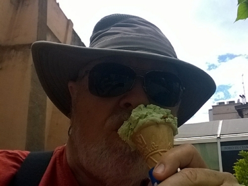 A cool pistachio gelato