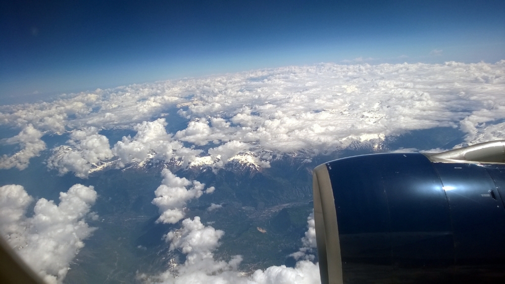 The Tyrolean Alps from about 30,000 feet