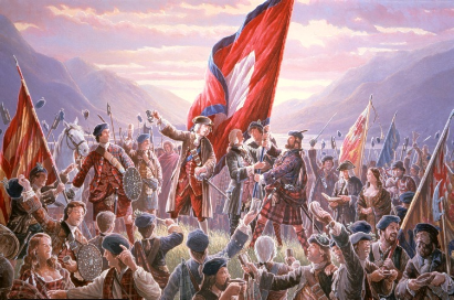 Charlie Raising the Standard at Glenfinnan