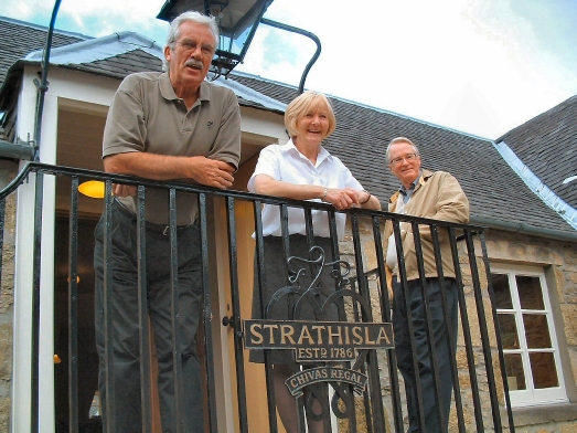 Strathisla Distillery with Alex, our guide and Dr. Jack