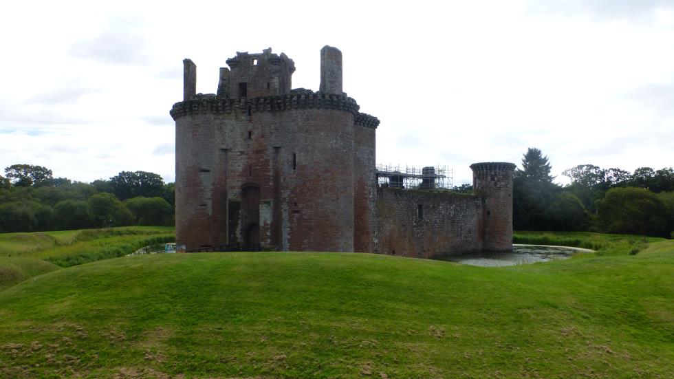 Castle Caerlaverock today remains partially demolished. (2022)