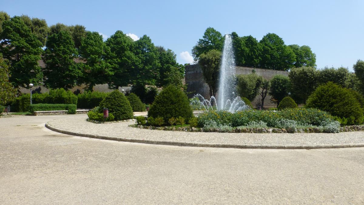 A fountain outside the Castello di Belcaro
