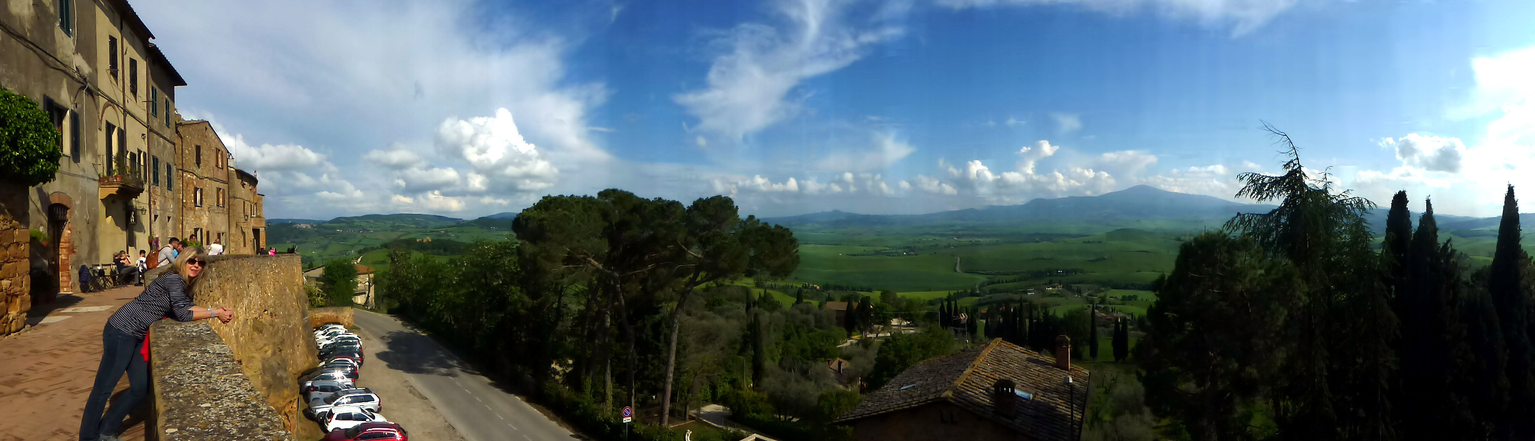 A panoramic view of the countryside from the ramparts of Pienza