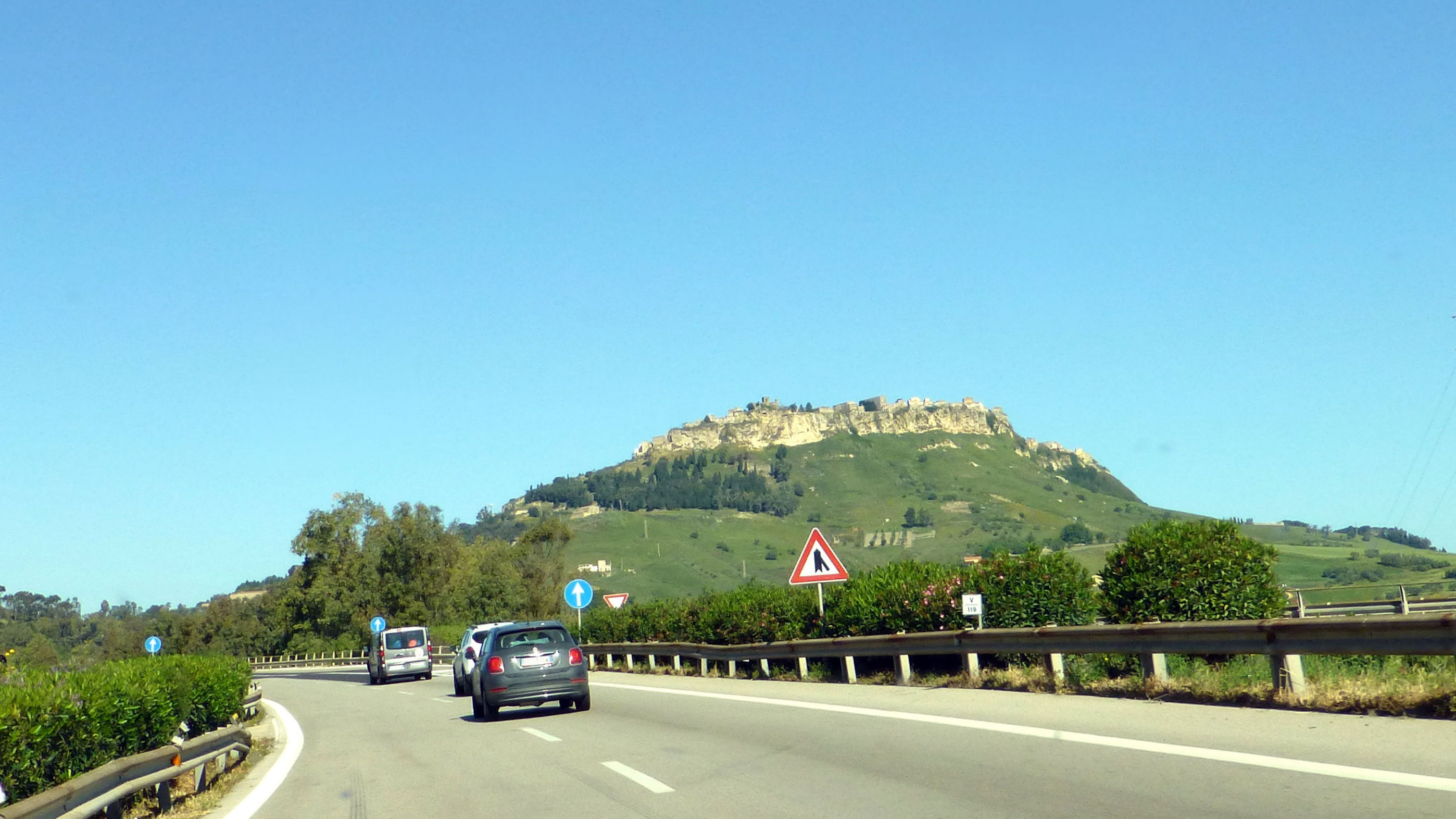 One of the many towns on a hill that we passed on the road to Agrigento
