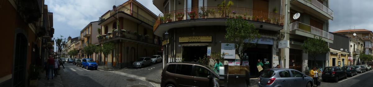 A panoramic view of the Via Roma in Zafferana