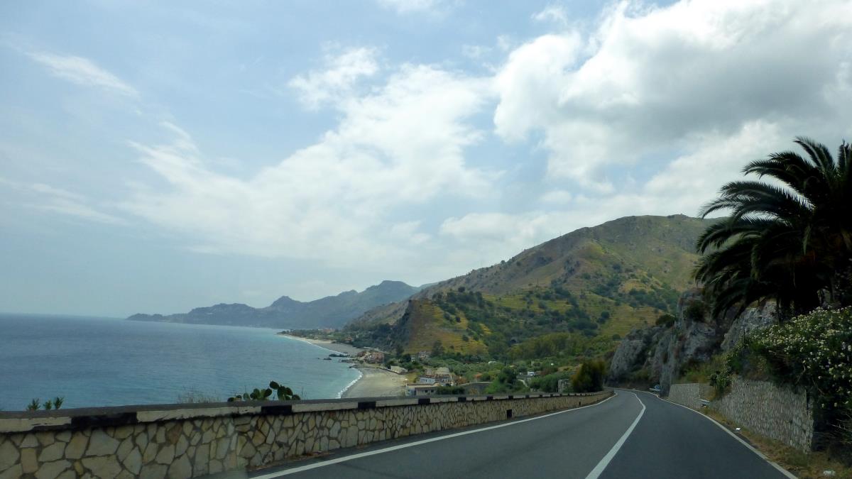 Driving along the coast of the Ionian Sea