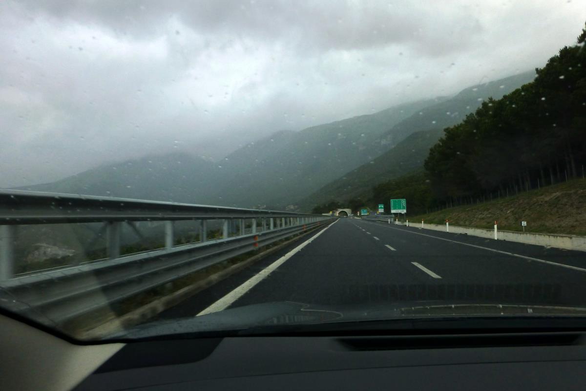 Coming upon one of the many tunnels along the E45
