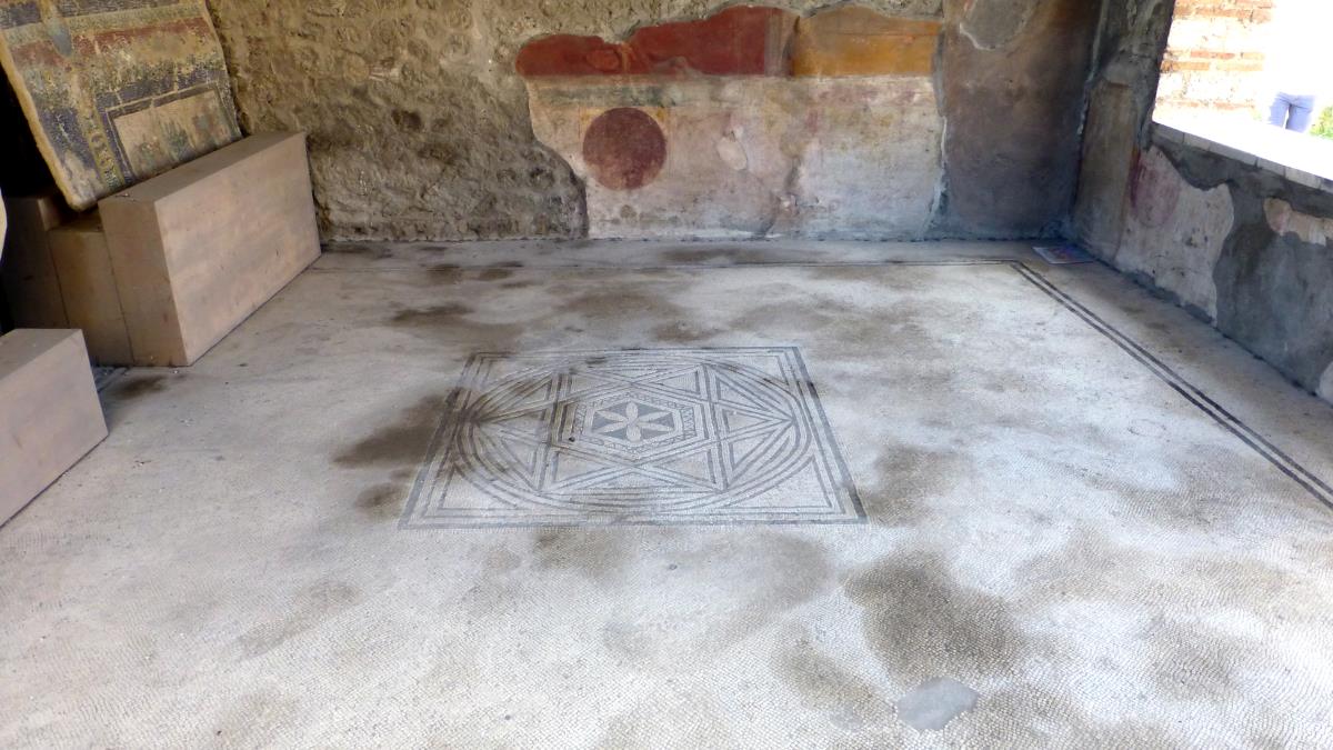 A floor mosaic in one of the homes