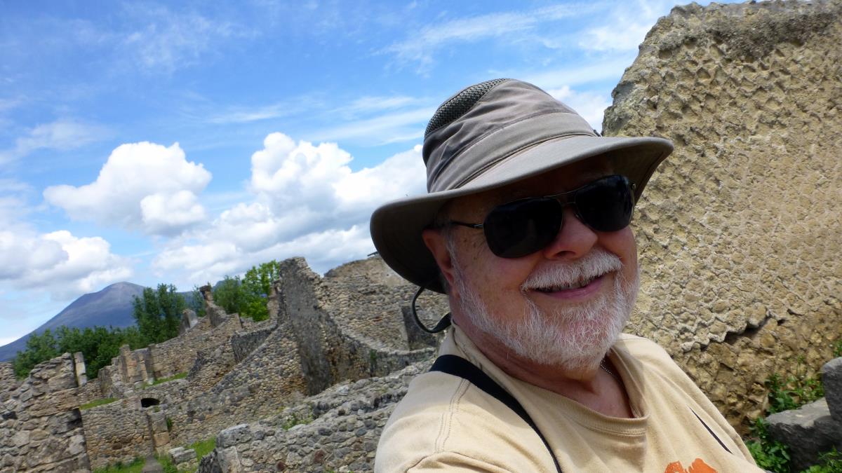 Flaunting the volcano from near the Temple of Venus