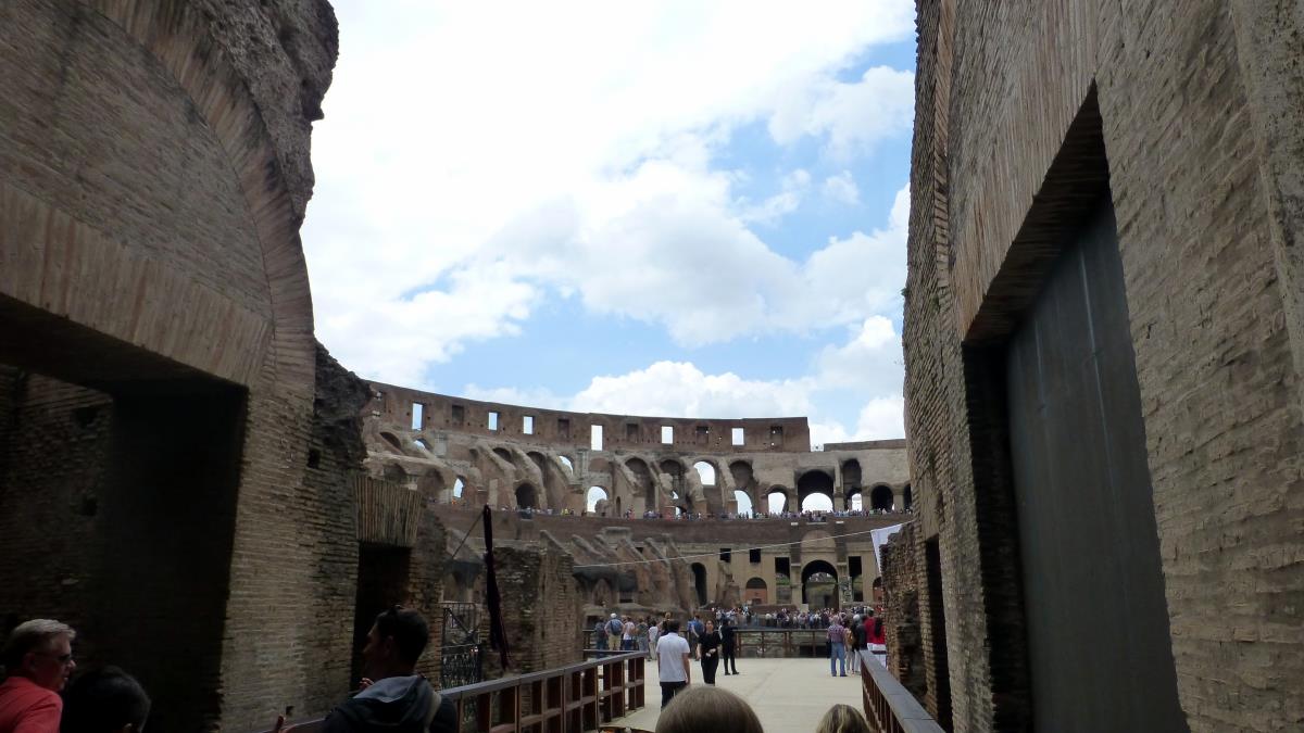 Entering the central arena from a gladiator's perspective (thankfully no lions or tigers)