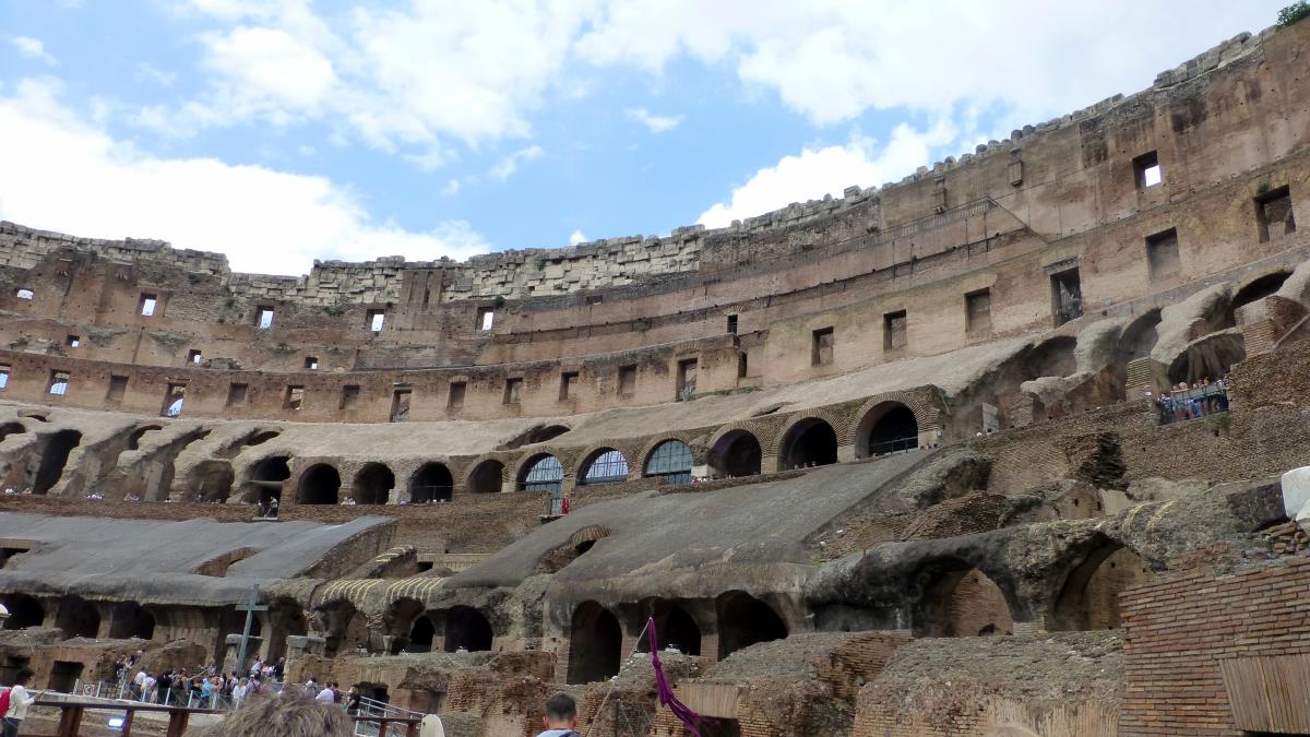 The spectator stands of the Colosseum